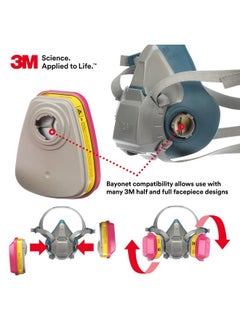 3M 3M P100 Respirator Cartridge/Filter 60923, 1 Pair, Helps Protect Against Organic Vapors, Acid Gases, and Particulates  - Image 3