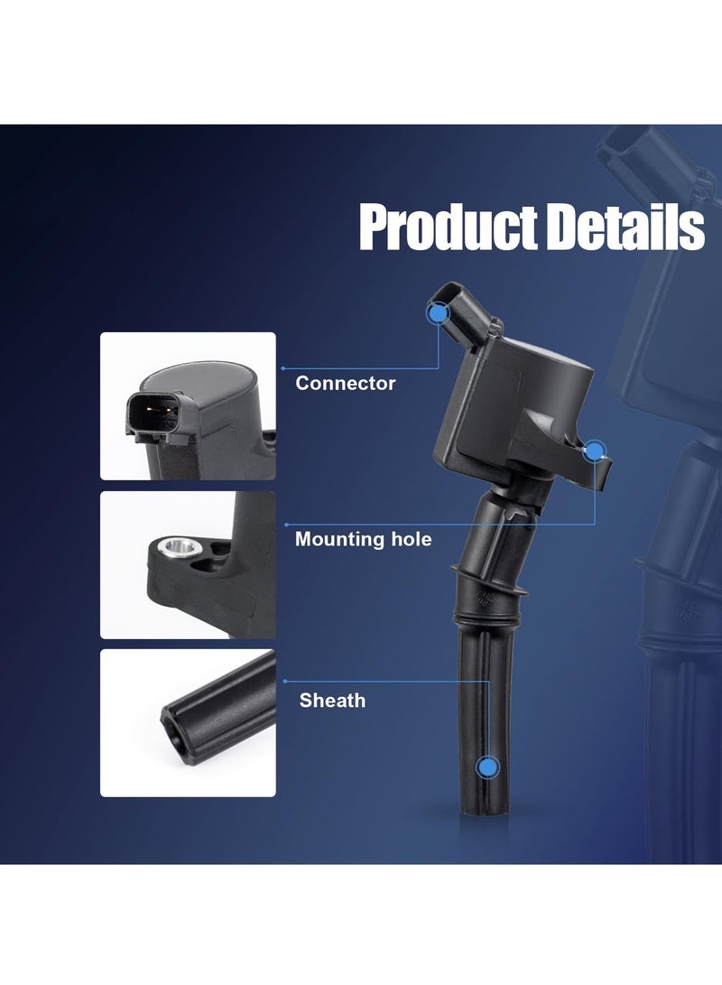 Loquat 1PC Curved Boot Ignition Coil Pack Compatible with Ford Lincoln Mercury 4.6L 5.4L V8 Replacement for DG508 C1454 C1417 FD503 1L2U12029AA I2LU-12A388-AA C1417 DG473 DG481 DG491 - Image 3