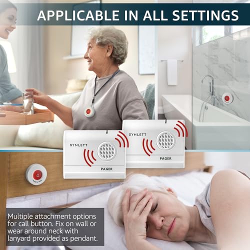 SYNLETT Caregiver Pager Call Button Wireless Call Bell Alert Buttons for Patients Elderly Seniors Home Portable Nurse Call System Bed Alarm Fall Prevention Emergency - Image 5