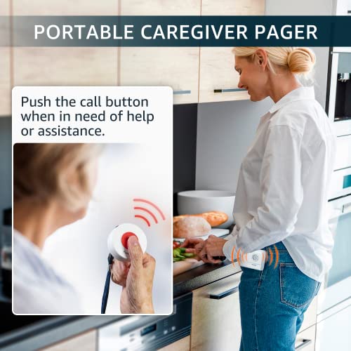 SYNLETT Caregiver Pager Call Button Wireless Call Bell Alert Buttons for Patients Elderly Seniors Home Portable Nurse Call System Bed Alarm Fall Prevention Emergency - Image 2