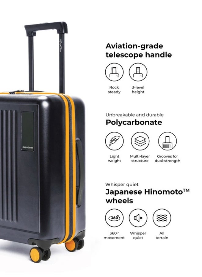 Mokobara - MOKOBARA The Transit Set of 2 Luggage Polycarbonate Cabin Check-in Hardsided Suitcase With Built In Tsa Lock Travel Suitcase (Black) - Image 1