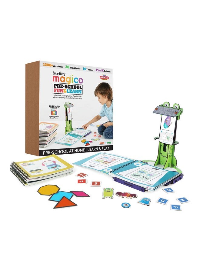 Smartivity - Smartivity Magico Fun&Learn Kit. 2.5-5 yrs Jr KG Sr KG Nursery Playgroup NCERT Syllabus. 20 Workbooks 1200+ Activities (Physical + Digital) Blended Learning Through Play Free APP Preschool at Home - Image 1