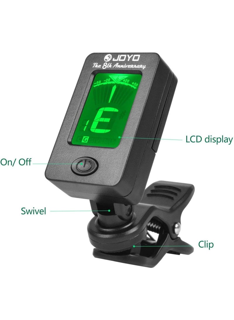 JOYO مُضبط جيتار رقمي صغير مع شاشة LCD للتثبيت على الجيتار والبيس والكمان واليوكليلي والآلات الموسيقية - Image 2