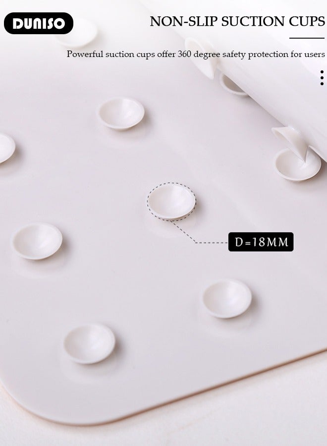 DUNISO حصيرة استحمام غير قابلة للانزلاق، حصيرة استحمام ناعمة مع أكواب شفط قوية، حصيرة استحمام سهلة التنظيف مع طبعات حيوانات، حصيرة استحمام لحمام الدش وحوض الاستحمام والحمام - Image 2