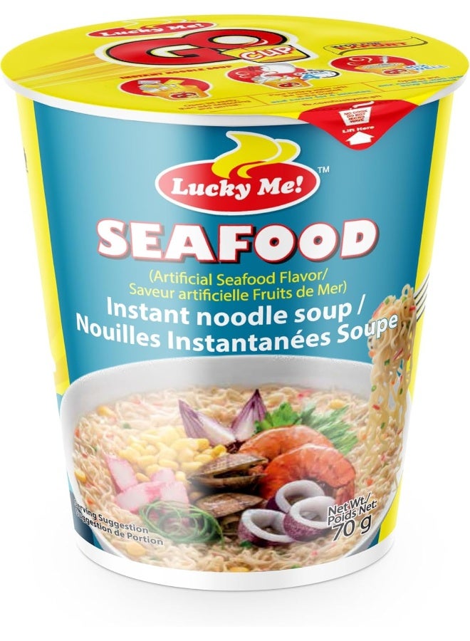 Lucky Me Lucky Me! Seafood Flavor Noodle Soup Cup, 70 gm 