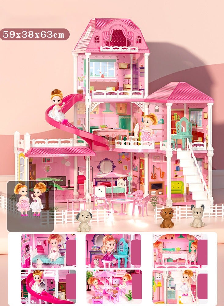 Y&D Children's Play House Toys Girls Bar Doll House Girls Princess Castle Villa Birthday Gift