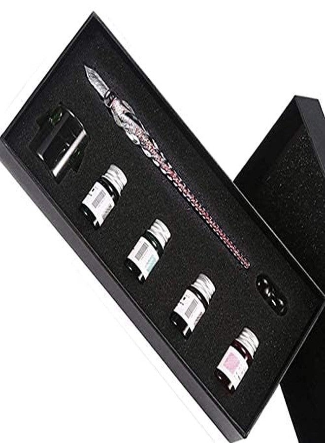 53 Arts Crystal Glass Dip Fountain Pen with 4 Ink Set (Color may vary) - Image 3