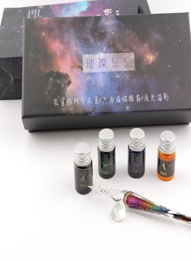 53 Arts Crystal Glass Dip Fountain Pen with 4 Ink Set (Color may vary) - Image 5