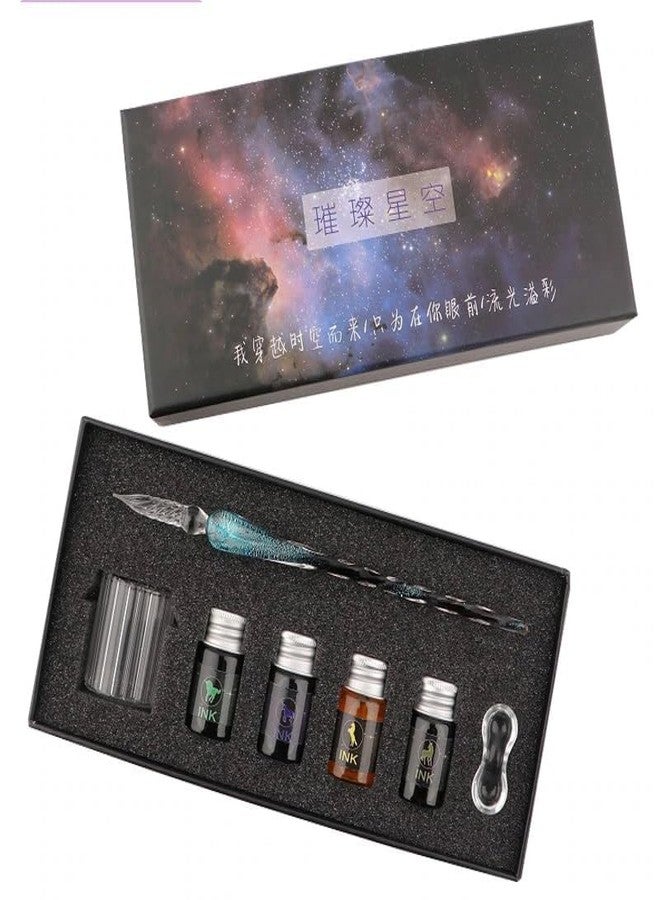 53 Arts Crystal Glass Dip Fountain Pen with 4 Ink Set (Color may vary) - Image 4