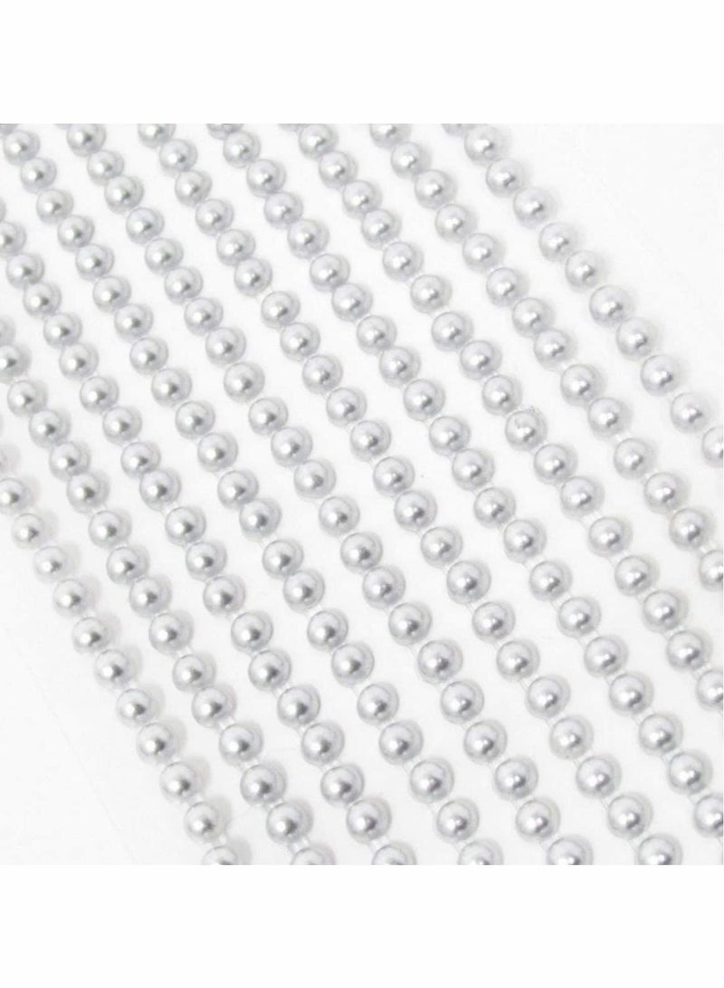 Excefore Pearl Rhinestone Stickers Makeup, Eye Body Face Gems Jewels Flat Pearls Nail Art Decorations 3D Self Adhesive Crystal Makeup Diamonds Temp Tattoo Dots for Women Party Supplies, 4 Size 2800 PCS (Silver  - Image 5