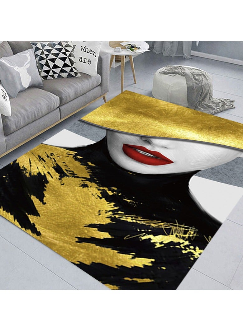 Loquat Squality Ins 3D Portrait Modern Minimalist Washable Carpet