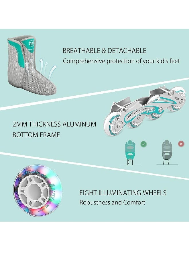 Women's Inline Skates for Girls, Fully Protective Case, Adjustable Size Inline Skates with Light-Up Wheels, Children's Boys' Inline Skates - Image 5