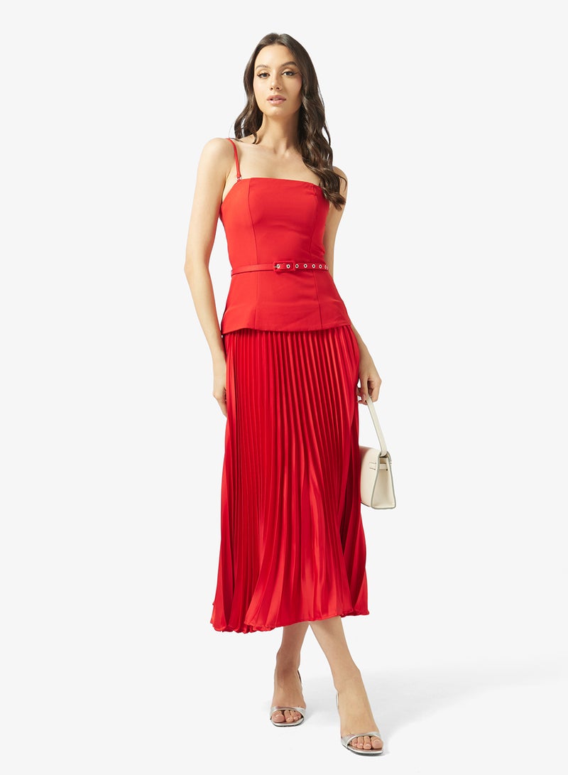 Style Cheat Belted Plaeted Maxi Dress - Image 4