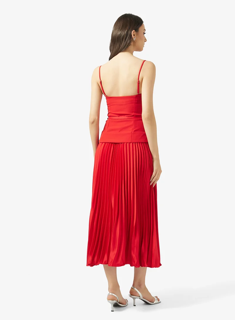 Style Cheat Belted Plaeted Maxi Dress