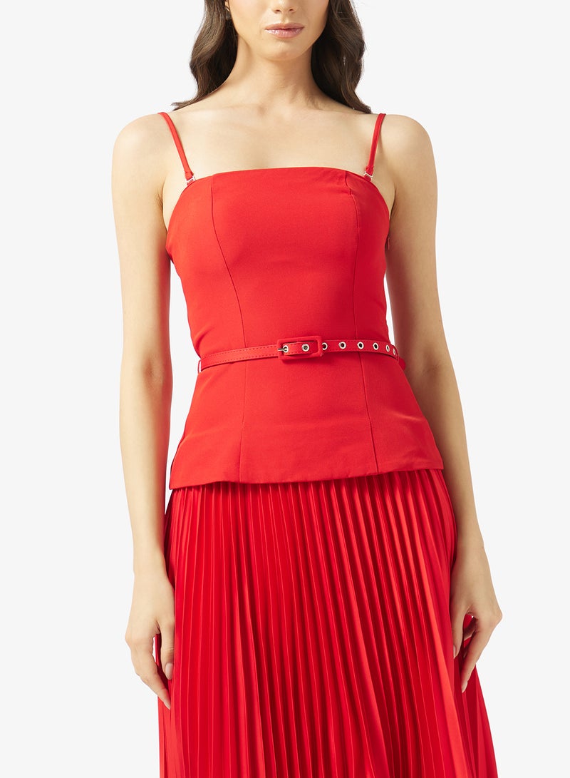 Style Cheat Belted Plaeted Maxi Dress - Image 3