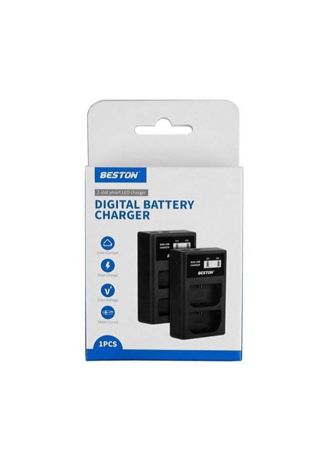 بيستون DC LP-E12 شاحن رقمي لكاميرات كانونبيستون شاحن LCD ذكي بفتحتين لكاميرات كانون LP-E12 - Image 1
