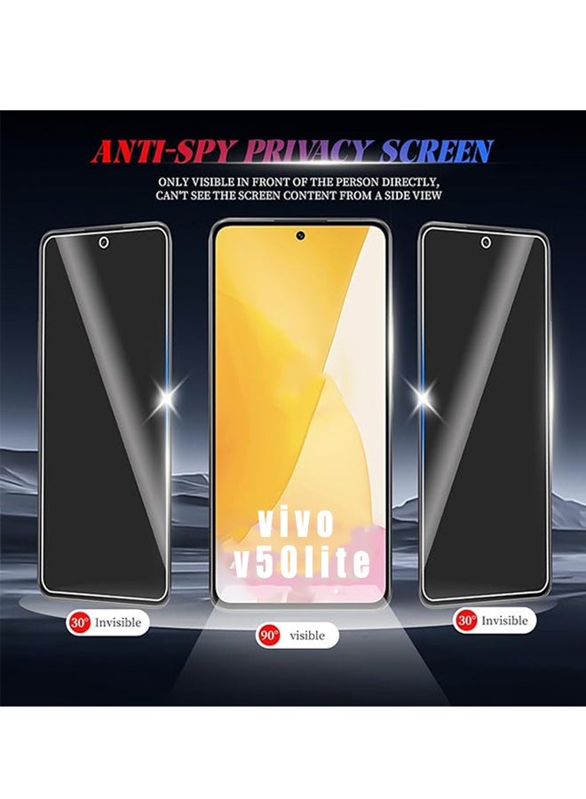 X-level 2Pack Vivo V50 Lite 5G Privacy Screen Protector, 30° Anti Spy, Full Coverage, Easy Installation Anti-Spy & Privacy Protection Anti-Fingerprint & Bubble Free, Case Friendly 9H Tempered Glass, Black Clear - Image 4