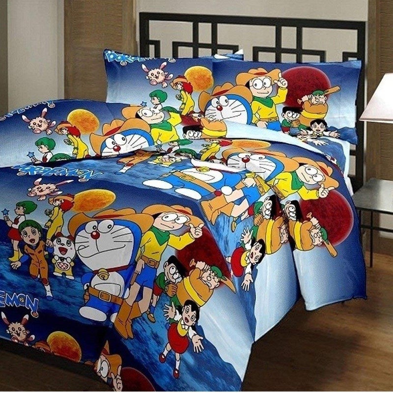 MITULMicrofiber Soft Design Print Reversible Single Bed Double Bed Dohar Blanket AC Dohar for Kids Multicolour DOREMON Double Bed