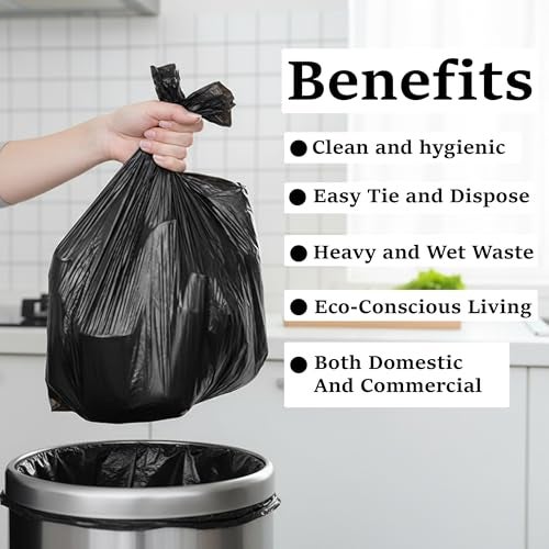 Essoti Black Garbage Bags | X-Large | 30 X 37 Inches | 150 pcs | 15 pcs x Pack of 10, Black - Image 4