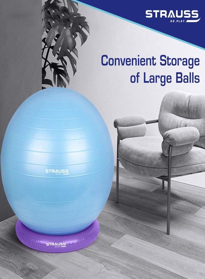 Strauss Gym Ball Base Ring | Round Anti Slip,Thickened & Stable Base| Yoga Ball Fitness Balance Base | Suitable for Home,Gym & Office,(Purple) - Image 2