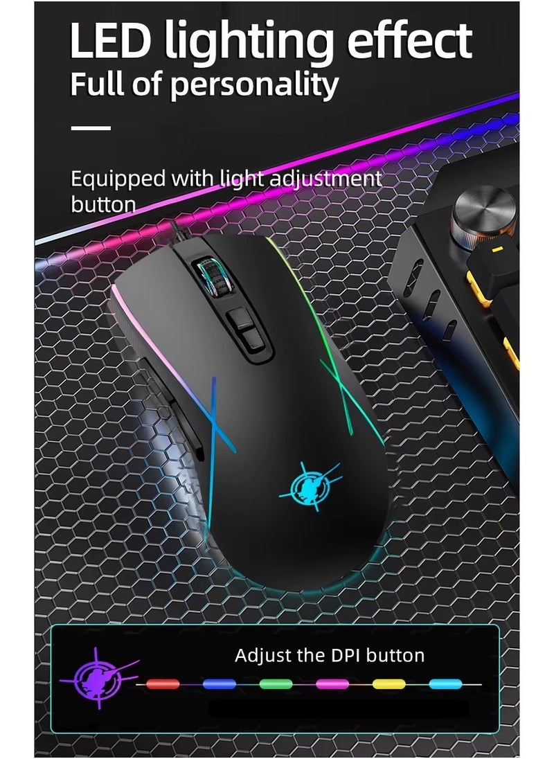 Generic - X1 GAME USB Wired Gaming Mouse  with light rainbow, 3200 DPI, Micro Buttons, and Precision Tracking Technology – Black - Image 1