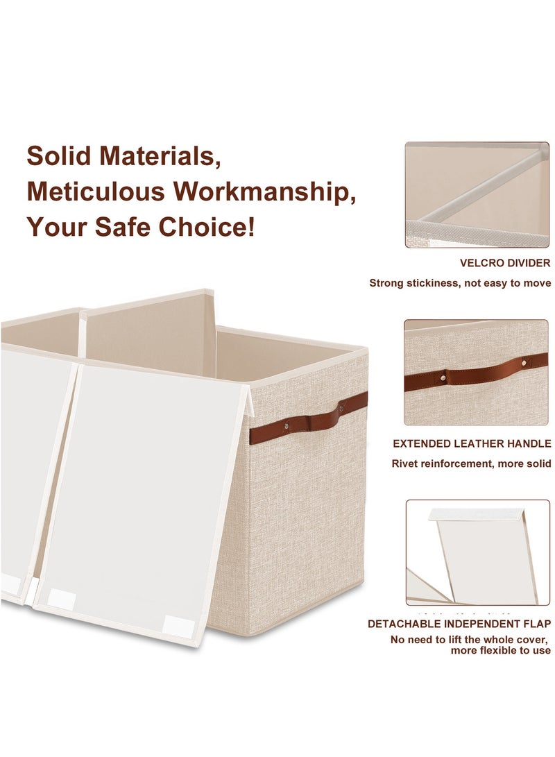 شو وو صندوق ألعاب قابل للطي بسعة كبيرة جدًا، صندوق تخزين منزلي، صناديق تنظيم تخزين الألعاب، حاوية سلال ملابس قابلة للطي مع غطاء، حاوية سلال بمقابض، قلاب مزدوج - Image 4