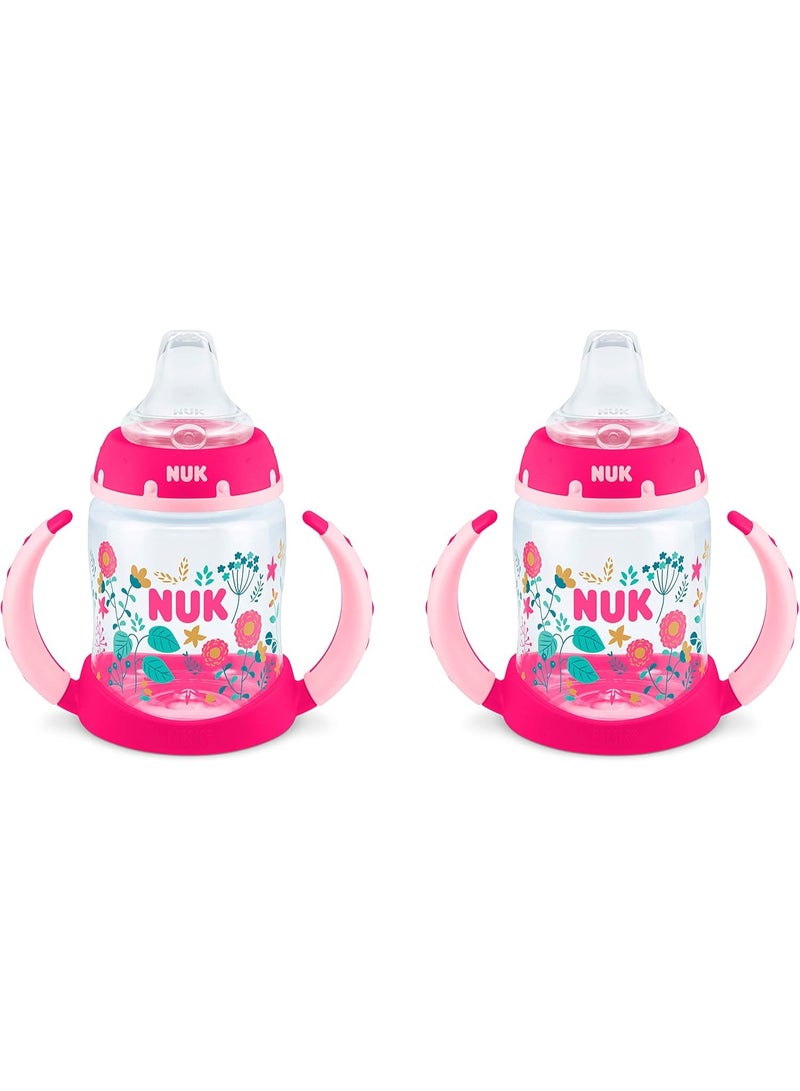 NUK Learner Cup, 5oz, 2-Pack, Flowers â€“ BPA Free, Spill Proof Sippy Cup