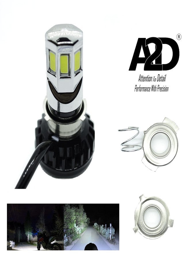 A2D 12V / 25W M6 Full Cobe H4 / HS1 Mi-6 Ultra Bright Bike LED Headlight Bulb KIT 6000K High-Low Beam-White for Suzuki Access 125 - Image 3