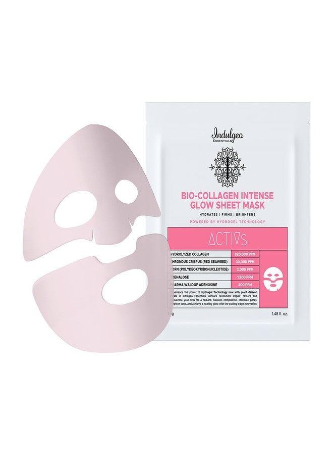 أساسيات إندوليجو قناع الوجه Indulgeo Essentials Ginseng PDRN Enriched Bio-Collagen Intense Glow Sheet Mask لبشرة مشرقة - قناع مرطب ومشد للوجه بعمق مع مكونات منعشة للبشرة، 44 غرام - Image 1