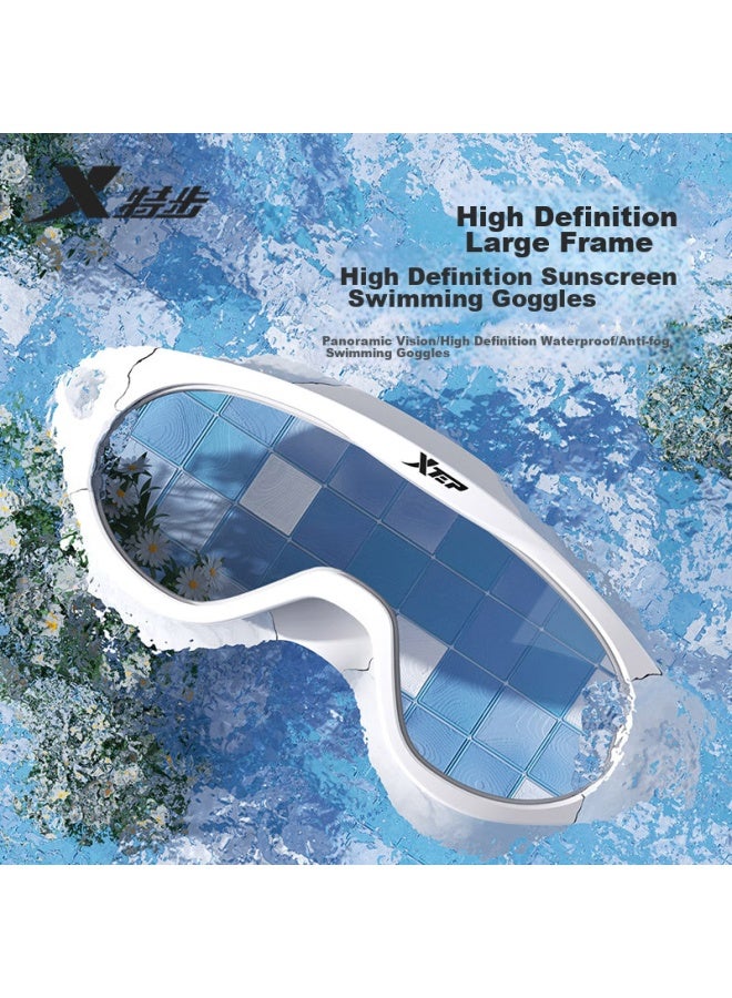 Xtep Adult Nearsighted Swimming Goggles For Men And Women, High-definition Anti-fog Waterproof Large Frame Professional Diving Swimming Gl, Black And White, 500 Degrees - Image 3