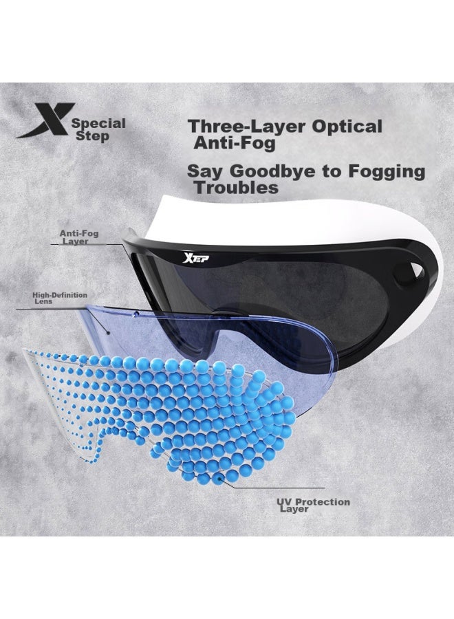 Xtep Adult Nearsighted Swimming Goggles For Men And Women, High-definition Anti-fog Waterproof Large Frame Professional Diving Swimming Gl, Black And White, 500 Degrees - Image 5