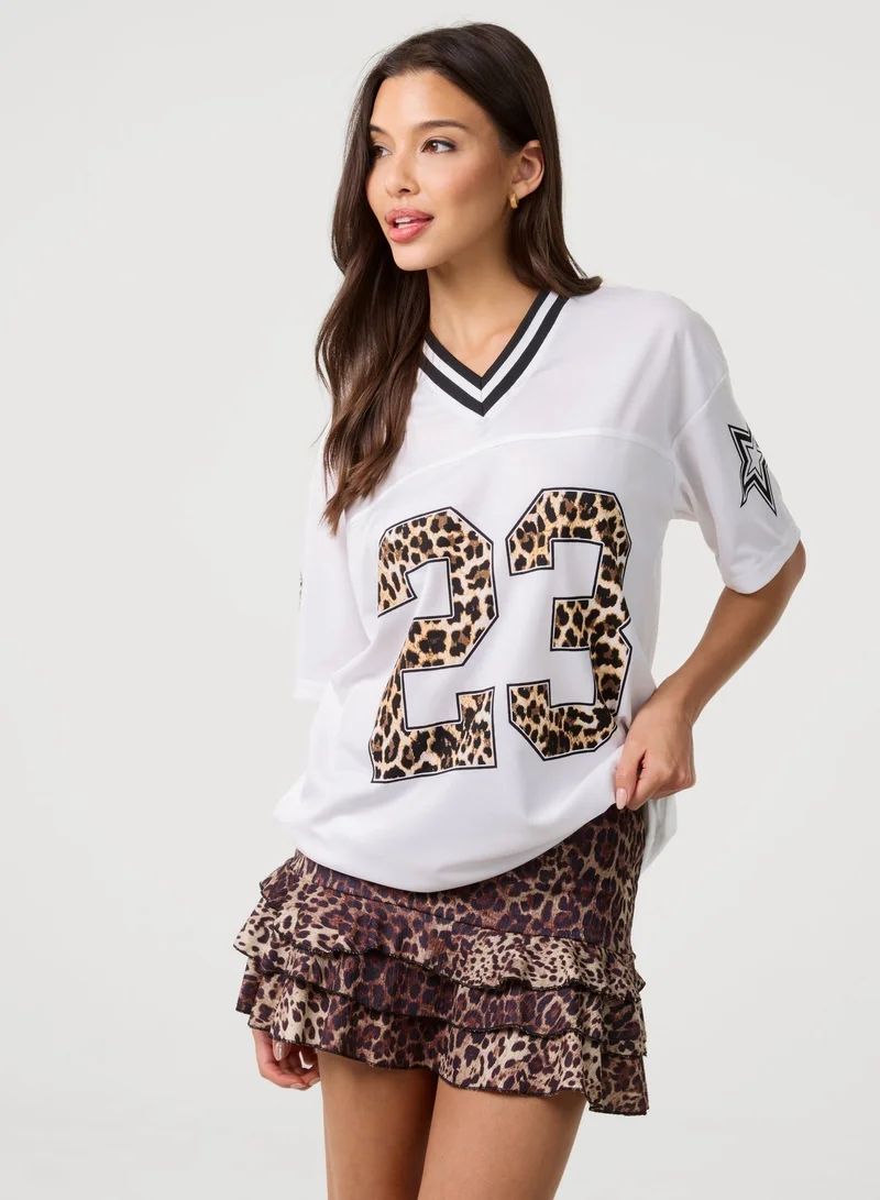 Pink Vanilla Leopard Detail Sports Jersey