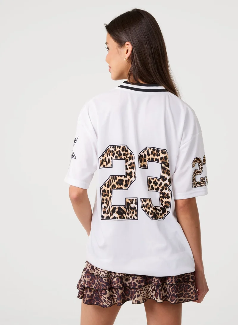 Pink Vanilla Leopard Detail Sports Jersey