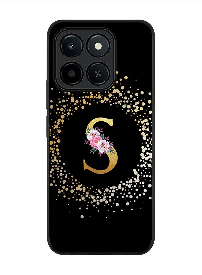 Stylizedd For Honor X6c Case,Slim fit Camera Protection, Shockproof Thin Phone cover  - Custom Monogram Floral - S ( Black )