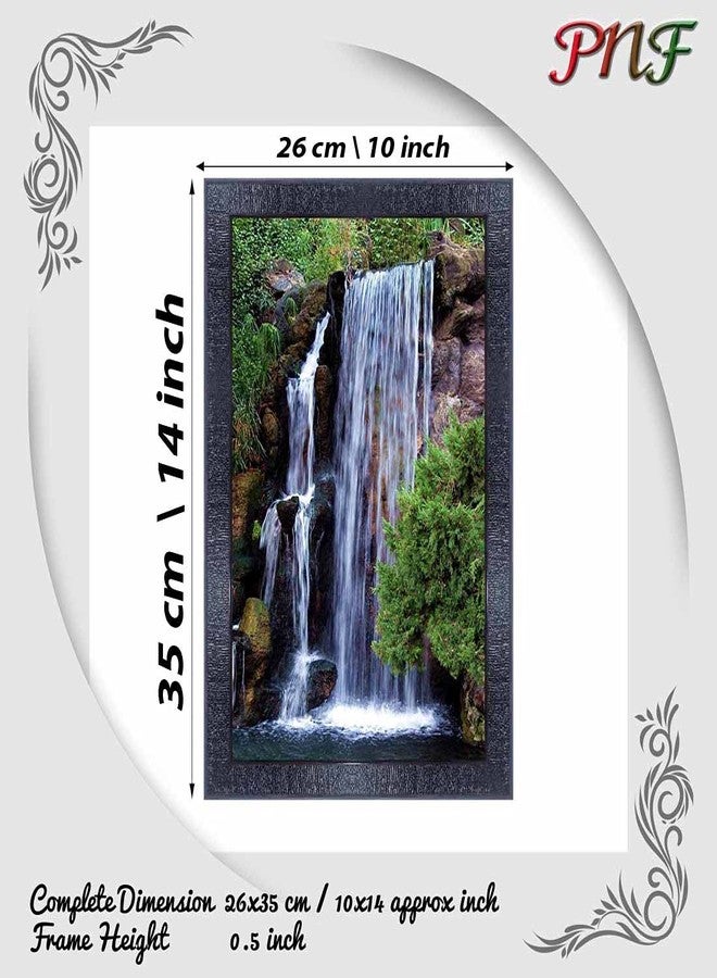 pnf Poster And Frames Vastu Waterfall Landscape Scenery Wooden Photo Frame With Acrylic Sheet | Living Room, Bedroom | Home Decoration | Best Gifting Option (10x14inch Multicolour,Synthetic) 8501 - Image 2