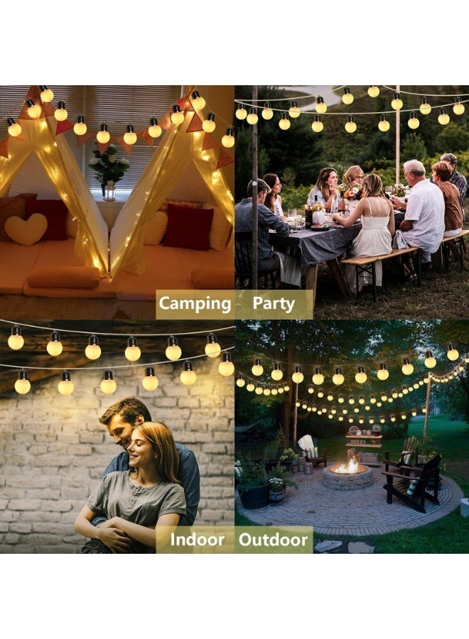 كيلا عقود لمبات عقد لمبات للرحلات سلسلة إضاءة شمسية فاخرة بطول 10 أمتار، مزودة بـ 40 مصباح LED، لإضفاء لمسة ساحرة على المنزل والحديقة والحفلات والمناسبات زينة رمضان، اضاءة خارجية بلون أبيض دافئ وتصميم مقاوم للعوامل الجوية. - Image 3