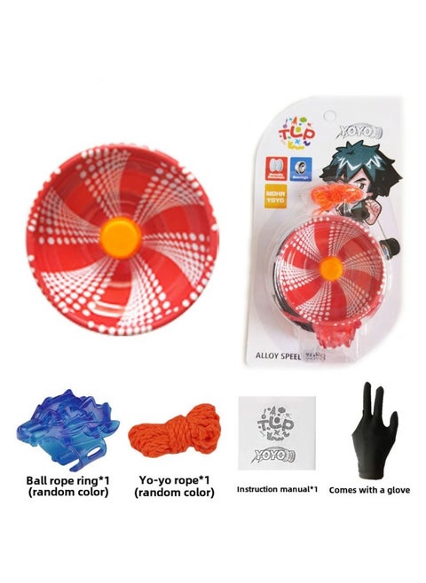 Special Alloy Yo-yo Yo Automatic Sleep Swing Dead Sleep Live Sleep YOYO Ball [send Gloves]]-Color:Red Alloy Cyclone Yo-yo (no Lights) + Gloves
