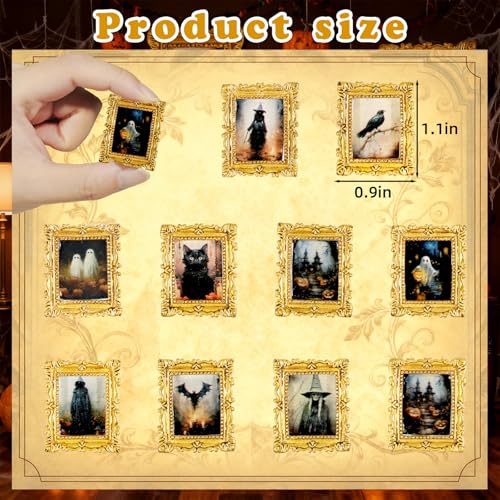 Furjane 10 Pcs Miniature Accessories of Magic Frames Tiny Scary Photo Frames for DIY Magic Witchy Mini House Diorama Decortion - Image 5