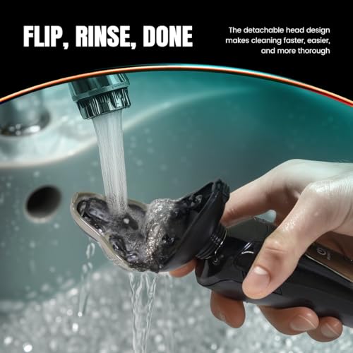 pritech Electric Razor for Men - Rechargeable Electric Shaver for Men, Rechargeable Waterproof Wet Dry Cordless Razor - Image 4