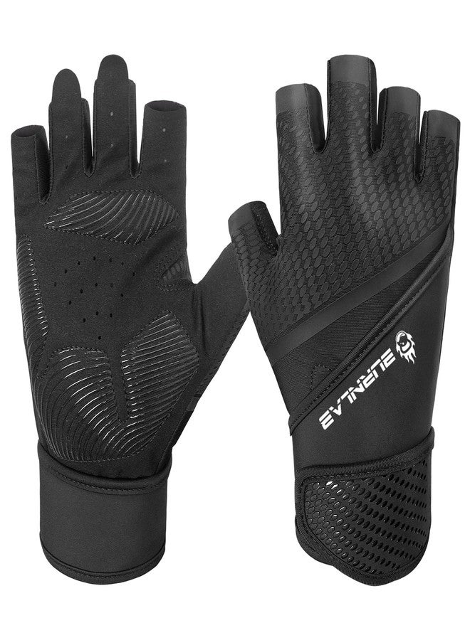 BURNLAB Flex Wirst Support Gym Gloves for Men and Women - Ideal for Weightlifting, Cycling, Crossfit, Offers Good Grip and Soft Padding (Black, M) - Image 1