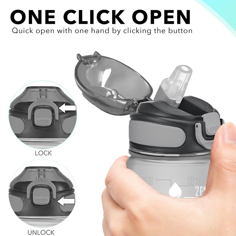 Enerbone 32 oz Water Bottle with Times to Drink and Straw, Motivational Drinking Water Bottles with Carrying Strap, Leakproof BPA & Toxic Free, Ensure You Drink Enough Water for Fitness Gym Outdoor - Image 4