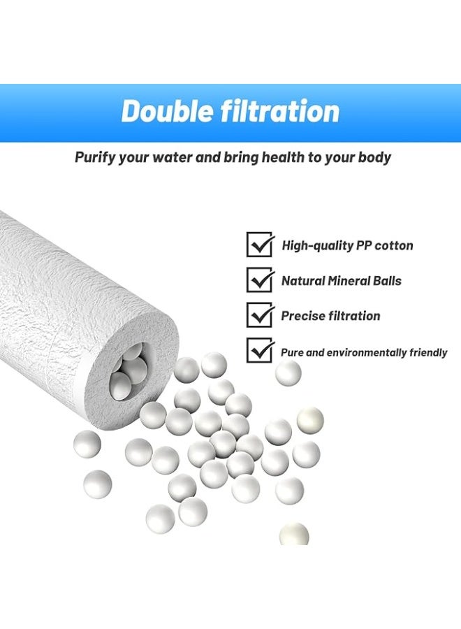 4 فلاتر بديلة من قطن PP – لرأس دش مزدوج عالي الضغط، طول 10.3 سم - Image 3