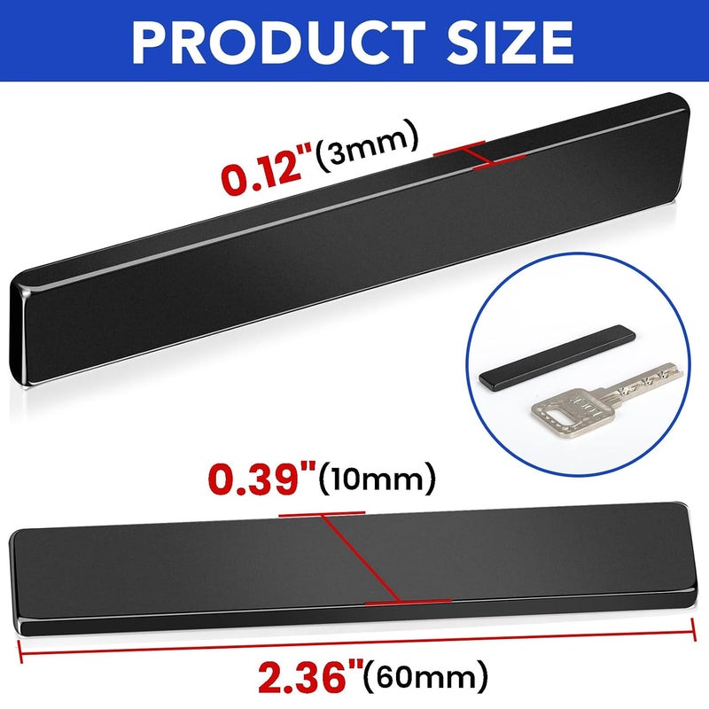 MIKEDE Neodymium Magnets - 5 Pack Black Super Strong Bar Magnets with Adhesive Backing, Waterproof Heavy Duty Rare Earth Strips for DIY, Craft, and Science - 60x10x3 mm - Image 2