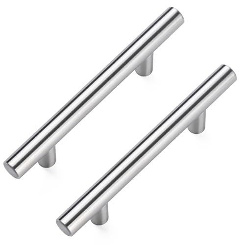 Aegero 10 Pack Cabinet Pulls Brushed Nickel Stainless Cabinet Handles, for Kitchen and Bathroom Cabinets, 5 Inch Length, 3 Inch Hole Center - Image 1