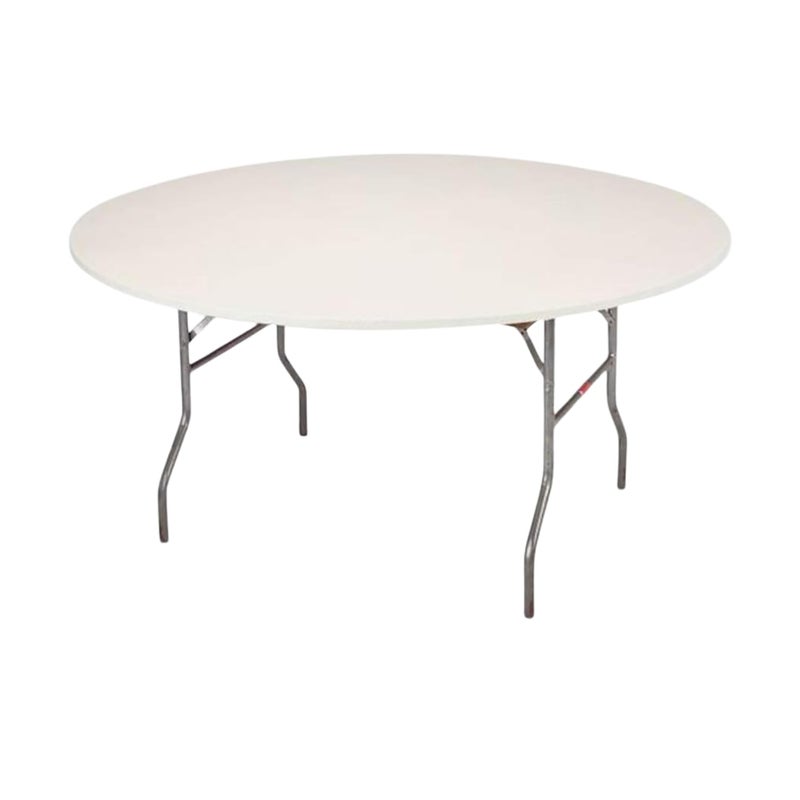 Kwik-Covers KwikCovers 60 Round Fitted Plastic Table Covers Bundle of 5 Ivory