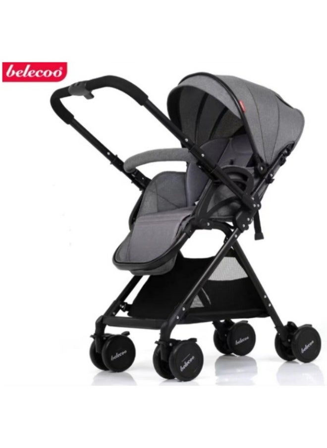 belecoo Belecoo A8 2-way 3-position foldable stroller grey  - Image 1