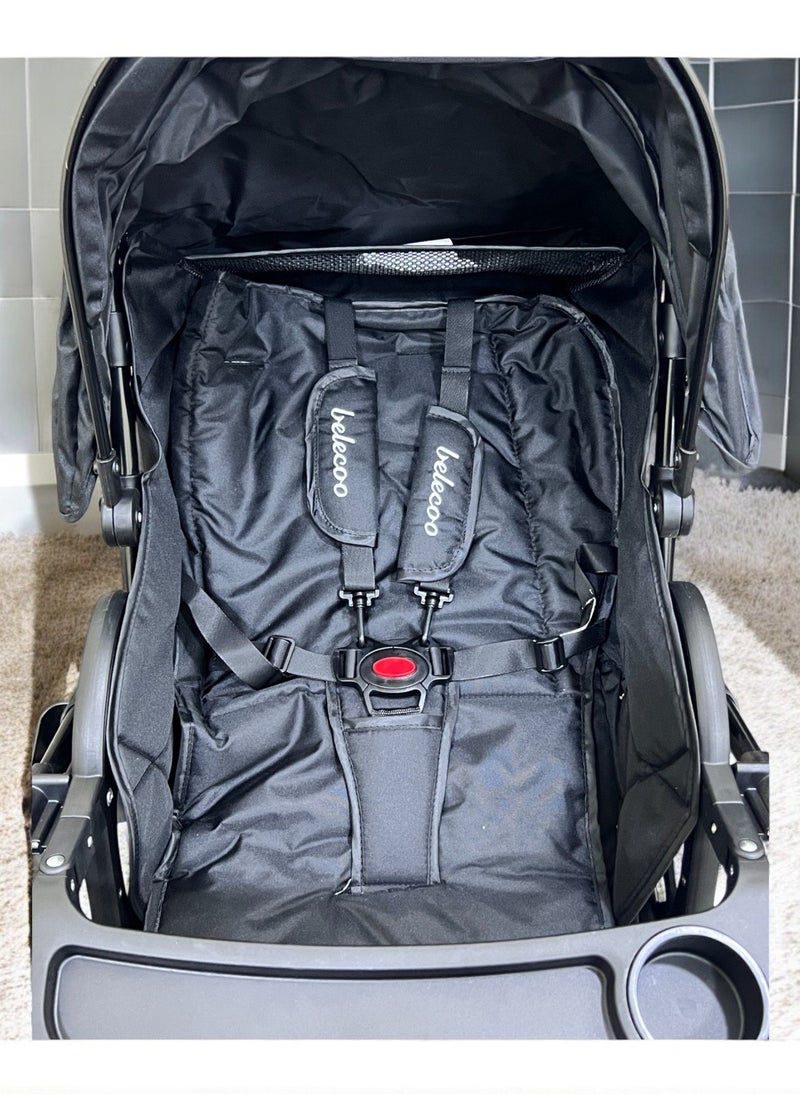 belecoo Belecoo A8 2-way 3-position foldable stroller grey  - Image 3