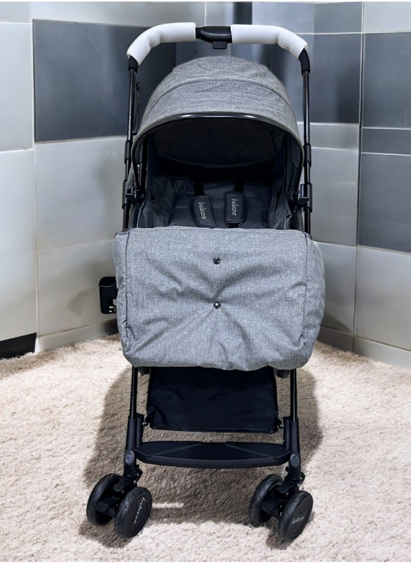 belecoo Belecoo A8 2-way 3-position foldable stroller grey  - Image 4