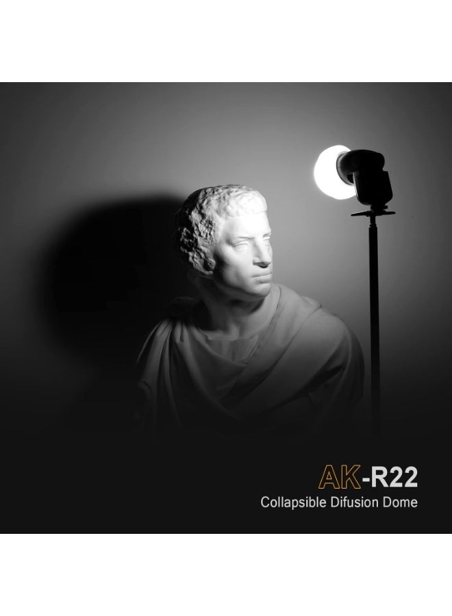 Godox AK-R22 Collapsible Diffusion Dome Flash Diffuser for Godox V1 Series, AD100Pro, AD200Pro - Image 5