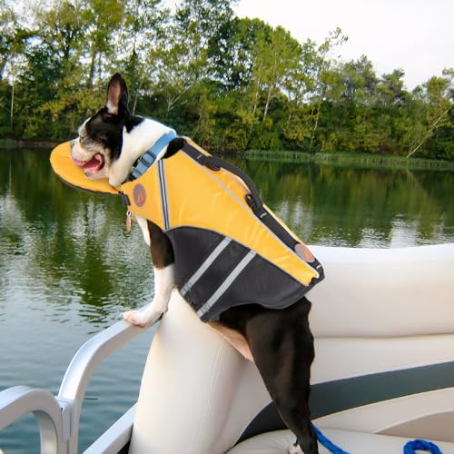 Mklhgty Dog Life Jacket, Reflective Dog Life Vest with Removable Neck Float & High Buoyancy for Swimming and Boating, Ripstop Pet Safety Swimsuit Rescue Handle for Small Medium Large Dogs - Image 4